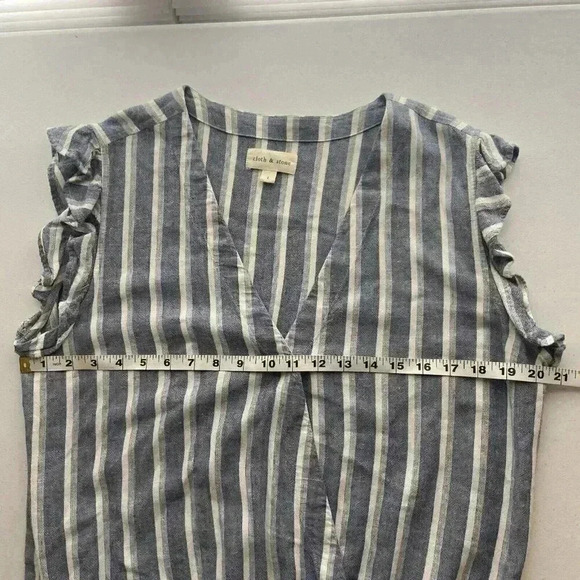 CLOTH & STONE Ruffle Sleeveless Crossover Romper Zuma Beach Stripe Size L Large - Picture 9 of 14